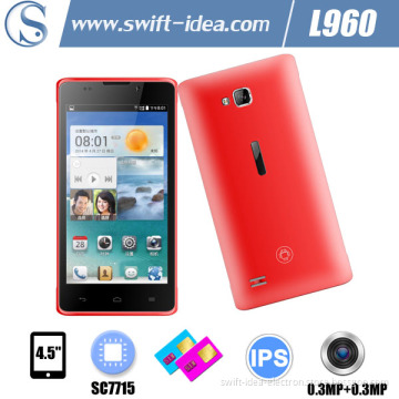 Top 4.5 Inch IPS Sc7715 Dual Camera 3G Dual SIM Android Phone (L960)